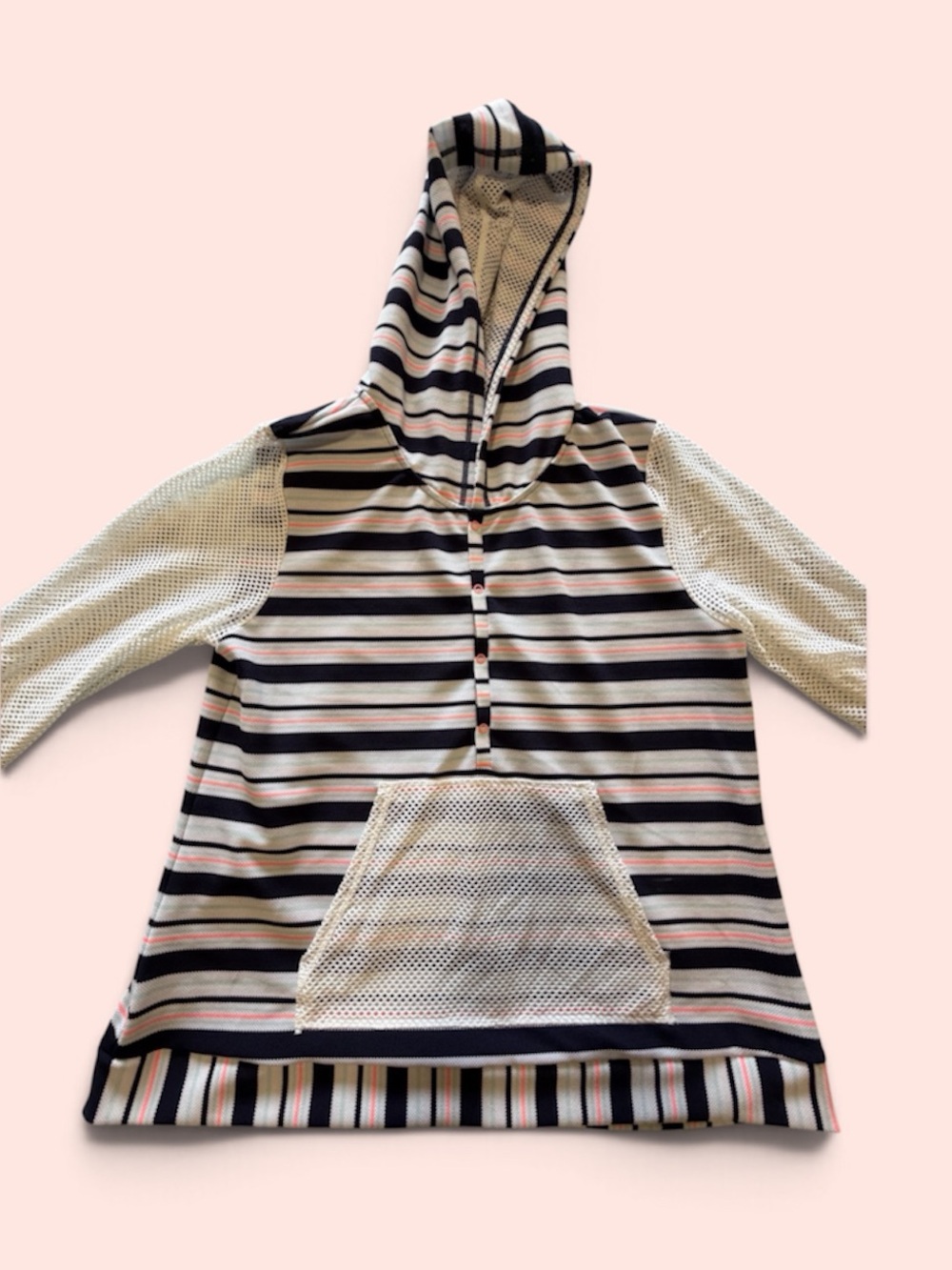 Anne Cole Striped Hooded Swim Cover-Up – XL – NWOT.